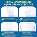 Newly Upgraded Aquarium Plant Holder 4-Pack(Transparent)