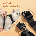 Dooradar Cat Harness and Leash Set, Escape Proof Soft with 3 Adjustable Buckles, Comfortable Vest Easy to Wear Kitten Harness with Reflective Strip, Safe for Outdoor Walking, Black, S