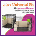 Pet Dreams Dog Crate Bumper - Patented Comfy Liner & Dog Tail Protector for Inside Crate, Fits iCrate Cages 18, 24, 30, 