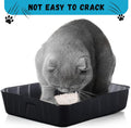 50 Pieces Disposable Litter Boxes for Cats Small Kitty Litter Box Litter Tray for Pets Plastic Litter Boxes for Indoor Cats Kitten Hamster Rabbit Guinea Pig Travel, 15.7 x 11.8 x 3 Inches, Black