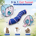 Rypet Cat Toy Tunnel and Cubes Bundle - Interactive Crinkle Collapsible Cat Tube and Foldable Cubes Playground for Kitty, Rabbit, Puppy, Ferret Hiding Hunting and Resting