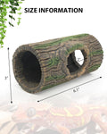 REPTITRIP Magnetic Crested Gecko Hideout - Resin Hollow Log Cave, Reptile Hide Cave, Reptile & Amphibian Habitat Hide, T