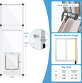 Vertical Cat Door for Window, Fits 41"-62" Height Window, 1-Min Install | Aluminum Frame + HD Glass | Weatherproof Desig