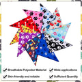 JpGdn 50PCS Big Dog Bandanas Large Breed XL Bulk Paw Bone Print Pet Big Bandanas Kerchief Triangle Bibs Head Scarves Scarfs Selvedge Sewing Stitching Edge Hemming Stitch Seam for Grooming Costume