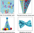 ADOGGYGO Dog Birthday Hat, Blue Birthday Boy Bandana with Bow Tie