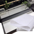 QBLEEV Bird Cage Liner Paper, Extra Large Size Pre Cut Sheets for Birdcages, Precut Absorbent Disposable Non-Woven Cages Cushion Pad Mat Accessories, Square-200 Sheets, 16.5x24.0in