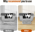 Bartuke Cat Litter Box Ramp, Litter Box Step Mat with Filter Function Cat Stair for Litter Box, Easy to Clean, 11.8''x 8.2''x 2'' Cats Pedal Step Stool Ideal for Kitten & Elderly Cats (Light Grey)