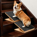 VKWJYOS Dog Ramp for Stairs, 2 Pack Foldable Stair Ramp for Dogs, Adjustable Solid Wood Pet Steps for Small Dogs, Senior, Short-Legged and Injured Pets, Elderly Dog Stair Wedges Assist