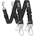 SlowTon Dog Seatbelt, 2 Pack Dog Seat Belt Car Leash Adjustable Elastic Bungee Buffer Heavy Duty Nylon Reflective Pet Safety Tether Connect to Dog Harness for Travel Riding in Vehicle (Daul Clip, B)