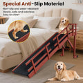 whiffee 60" Dog Ramp for Bed & Couch with Top Rest Platform & Wheels