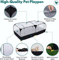 Small Animals Playpen,Pet Cage Tent Large Chicken Run Coop with Detachable Bottom Breathable Transparent Mesh Walls, Fol