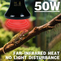 50W Reptile Heat Lamp(2-Pack) Ceramic Heat Emitter- Non-Light Emitting, 24/7 Safe Heating for Terrariums, Brooders & Inc