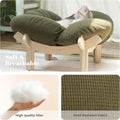 CHEERHOME PETS Elevated Cat Bed Wooden with Cushion Fluffy Pet Couch Sofa for Indoor Cats Raised Kitty Lounge Chair Suitable for Puppy, Cat Furniture(Green)