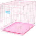 Carlson Pink Secure and Compact Single Door Metal Dog Crate, Small