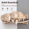 Cat Wall Shelves with 3 Steps, Wooden Cat Wall Furniture up to 15lbs, Floating Stairs for Small/Medium Cats, Kitty Wide Climber Shelf with Cozy Perch for Indoor
