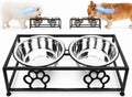 Raised Dog Bowls for Small Dogs, Elevated Bowl Stand Stainless Steel Dishes