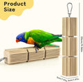 DBNESS 2 PCS Bird Chew Toys, Parrot Foraging Toys with Beak Grinding & Relieve Boredom, Natural Wooden Hanging Blocks To