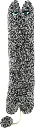 TTcat 14.6 Inch Large Curly Plush Pillow Cat Kicker Toy with Catnip Silvervine Powder, Soft Stuffed Cat Chew Toy with Ta