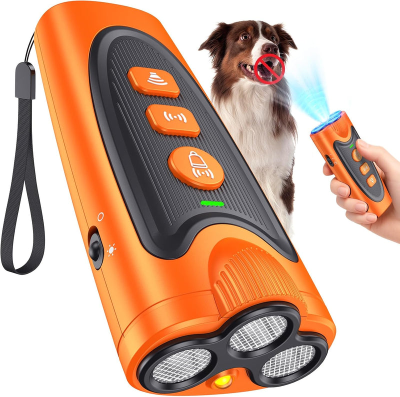 Dog Bark Deterrent Device, 3X Ultrasonic Anti Barking Device for Dogs, 6 Training Modes & 23 FT Range Stop Neighbors Dog