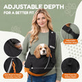 Dog Sling Carrier, Adjustable Depth, 3 Pockets, Medium