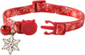 BoomBone Snowflake Small Dog Collar Breakaway with Bell ANG Winter Charm