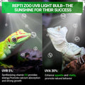 REPTI ZOO UVB Light for Tropical Reptile, 2 Pack 5.0 15W UVA UVB Reptile Light Bulb, UVB Lamp for Crested Gecko Leopard 
