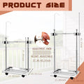 Tandefio Parrot Stand Bird Play Stand 21.65 x 15.35 x 27.95 Inches Large Metal Stainless Steel Bird Playstand Adjustable