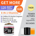 Lysine Supplement for Cats, Cat Treats for Sneezing and Runny Nose, Cold, Cat Immune Support, Eye Function, and Respirat