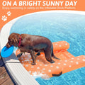 Halloscume Dog Inflatable Boat Ramp with Electric Pump Foldable Floating Dock Water Ramp with Traction Rope and Flying Discs for Dog to 220 Lbs Pool, Dock, Lake