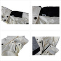 LOVELONGLONG Waterproof Dog Raincoat with Removable Hood – Outdoor Full Body Dog Jacket, Windproof Snowproof Shell Suit – All Season Pet Rain Gear Ivory L