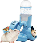VANNON 3-in-1 Hamster Water Bottle with Food Bowl & Hideout Base, Blue