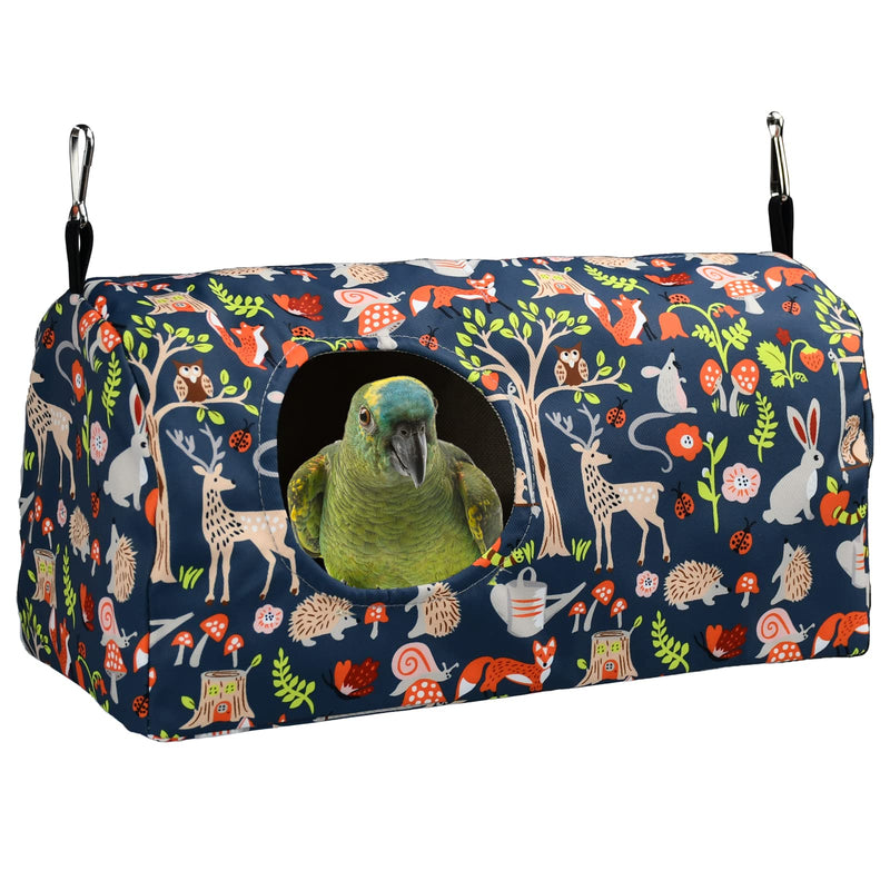 ShuRung Parrot Cockatiel Warm House Bird Nest Bed Winter Hanging Hammock Birds Sleeping Bed Parrot Hideway Bed Polyester Fabric for Parrot Parakeet Cockatiels Budgies Lovebird African Grey (L)