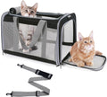 TIYOLAT Pet Carrier for Large Cats of 20 Lbs, Collapsible Carrier Bag for Big Cat or 2 Kittens,Soft Sided Puppy Carrier with Sturdy Travel Transport Strap, Adequate Ventilation, 4 Mesh Windows (Black)
