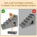 Dog Stairs for Small Dogs 27”H, 6-Step Dog Steps for High Bed, High-Density Foam Pet Stairs with Non-Slip Removable Wash