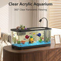 5 Gallon Fish Tank Aquarium Starter Kit with Filter and Light(Large Black)