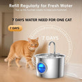 Cat Water Fountain Advanced 304 Stainless Steel 2.2L/74oz with Detachable Tank, Easy to Clean, Automatic Pet Fountain Quiet Cats Water Dispenser, Perfect for Cats Dogs Indoor