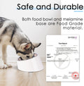 SuperDesign Mess Free 15° Slanted Bowl for Dogs and Cats, Tilted Angle Bulldog Bowl Dog Feeder, Non-Skid & Non-Spill, Easier to Reach Food S/0.5 Cup White
