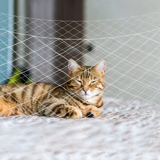 Cat Balcony Net, Pet Safety Fence for Balcony/Stairs/Window - Transparent Nylon Mesh Anti-Fall Netting for Dogs & Cats