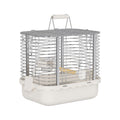 YOOSO WING Bird Carrier Travel Cage, Durable Portable Stainless Steel Birdcage with Bird Perch & Feeding Bowl for Parrots Canaries Budgies Lovebirds Conures Cockatiels (Small White)