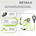 No Tangle 3 Dog Leash -Main Lead Rope with Padded Handle, Three Detachable Leash Splitters, Heavy-Duty Clip, 4.76ft for 