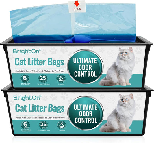 BrightOn®, 50 Litter Bag Refill Bags for Genie Easy Roll Litter Bin, Ultimate Odor Control