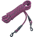 BTINESFUL 8ft 15ft 20ft 30ft Reflective Small Tie Out for Dogs up to 35 Pounds, 1/4-in Rope Long Dog Tie Downs for Yard, Lightweight Outside Training Tether for Dogs Puppies Cats (8ft x 1/4", Purple)