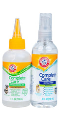 Arm & Hammer Complete Care Brushless Dental Kit for Dogs – Includes No-Brush Oral Gel + Dog Dental Spray, Fresh Breath, Tartar Control, Baking Soda Enhanced Dental Dog Supplies, 4 Fl Oz Each