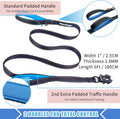 Strong Heavy Duty Dog Leash - 6ft Reflective Nylon Training Leash with Soft Padded Double Handle & Auto Lock Frog Clip -