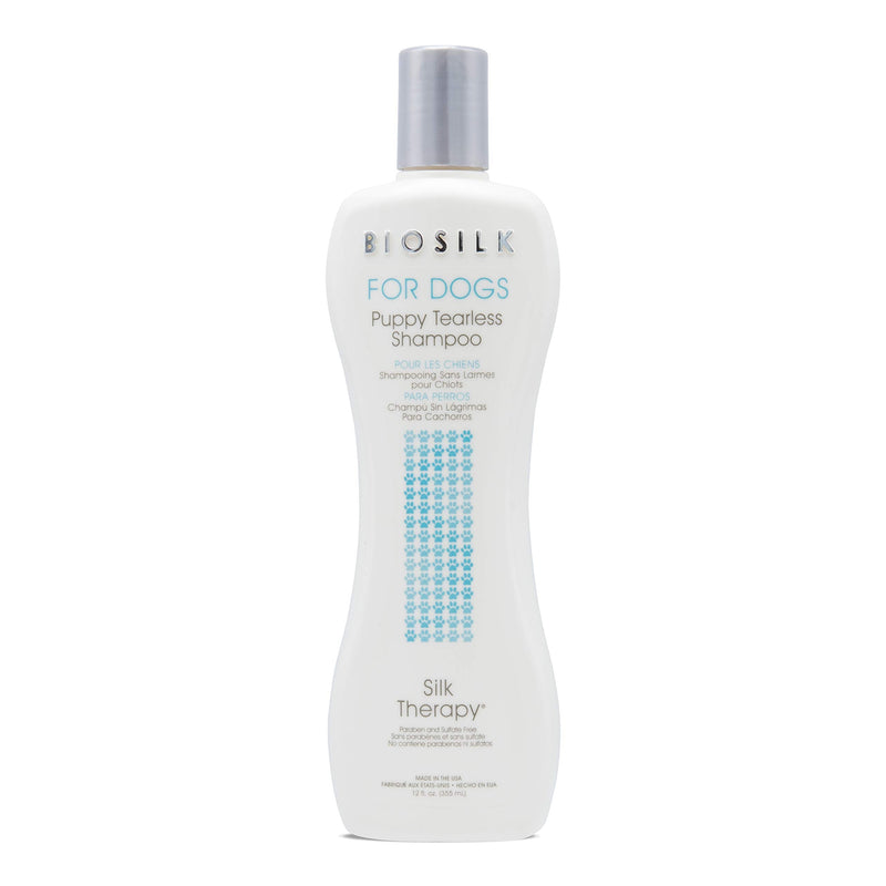 BioSilk for Dogs Puppy Tearless Shampoo, Gentle Dog Wash with Silk Proteins, Paraben and Sulfate Free Formula Helps Clean and Condition Coats for Puppies and Dogs, 12 Fl Oz