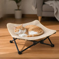 PETKARAY Foldable Sisal Cat Scratcher Bed, Sisal Scratching Pad with Raised Metal Frame, Elevated Cat Hammock Chair for Indoor Cats