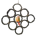 BNOSDM Bird Swing Rings Toy Natural Wood Parrot Climbing Ladder Parakeet Chewing Toys Hanging Budgie Cage Accessories for Green Cheek Conure Cockatiel Lovebird (9 Rings)