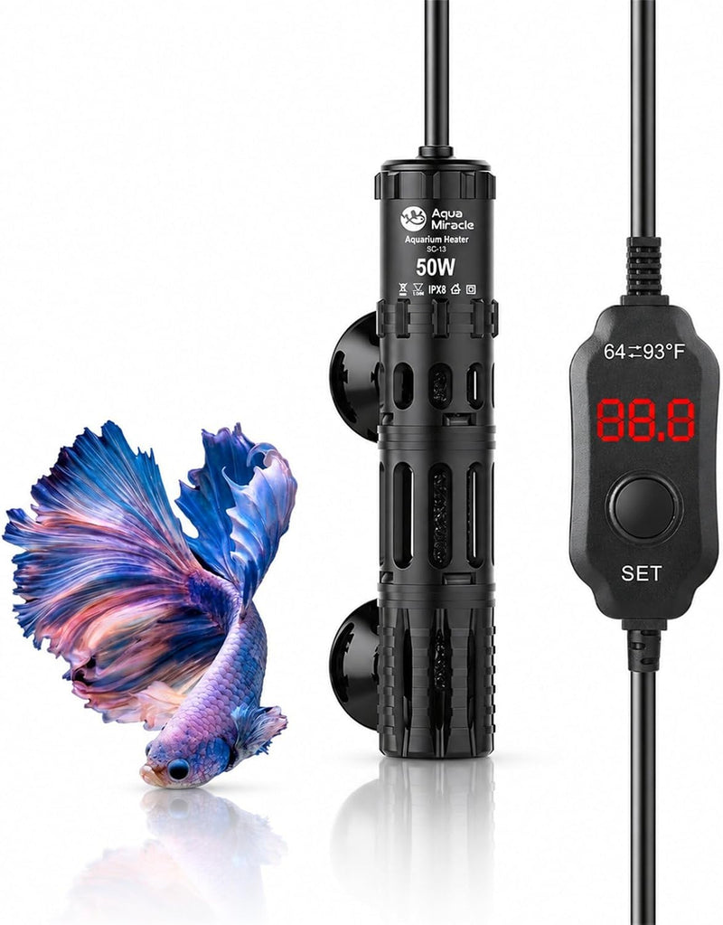 AquaMiracle Aquarium Heater Dry-Run Auto Power-Off & Overheat Protection