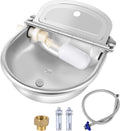 MYFAMIREA Automatic Animal Drinking Water Bowl Stainless Steel Waterer Feeder Farm Dog Dispenser Kit Self Filling for Li