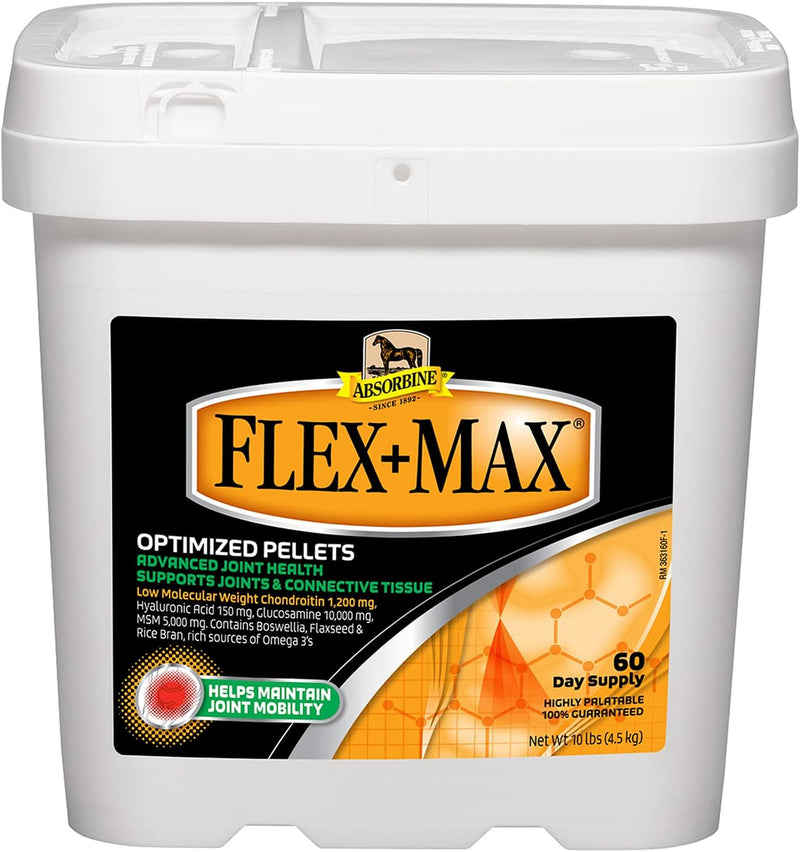 Absorbine Flex+Max Equine Joint Supplement Pellets, 10 lb Tub / 60 Days